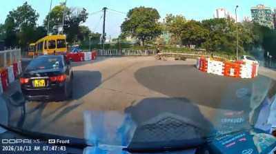 元朗欖口村路交通意外：私家車碰撞單車，女騎士受傷倒臥迴旋處-硕谷新闻聚合