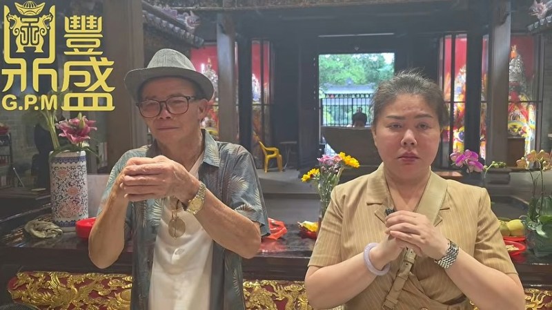 May May于现场喊话表示会照顾梅启明六年,呼吁梅妈「唔使担心」。(截图)
