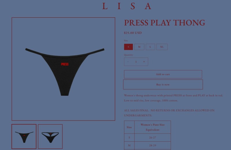 Lisa新专辑周边卖196港元丁字裤引争议 未成年粉丝群体担忧负面示范 Lisa新专辑周边卖196港元丁字裤引争议 未成年粉丝群体担忧负面示范