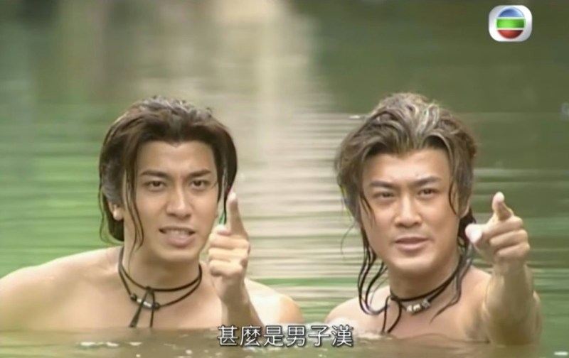 吴卓羲与林峰拍《大唐双龙传》一齐露股。(TVB)
