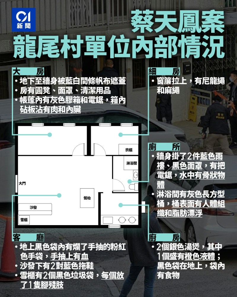 根据庭上早前证供,雪柜放置于沙发后的地方。
