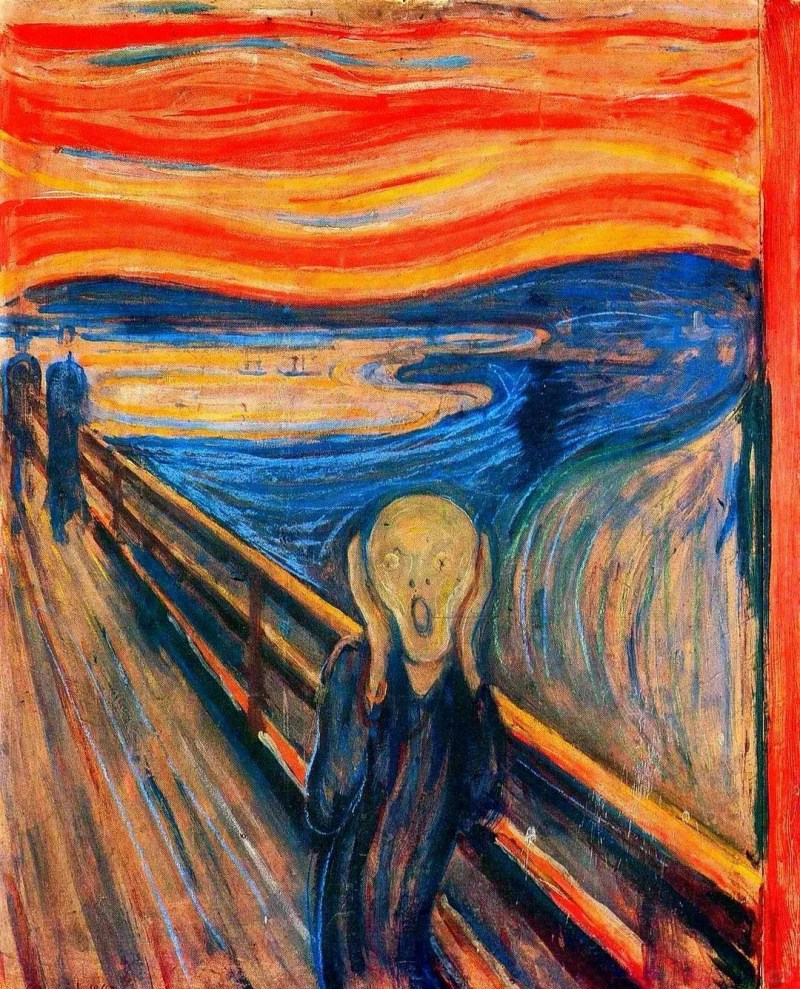 挪威画家爱德华·孟克的传世名画《呐喊》（The Scream）。