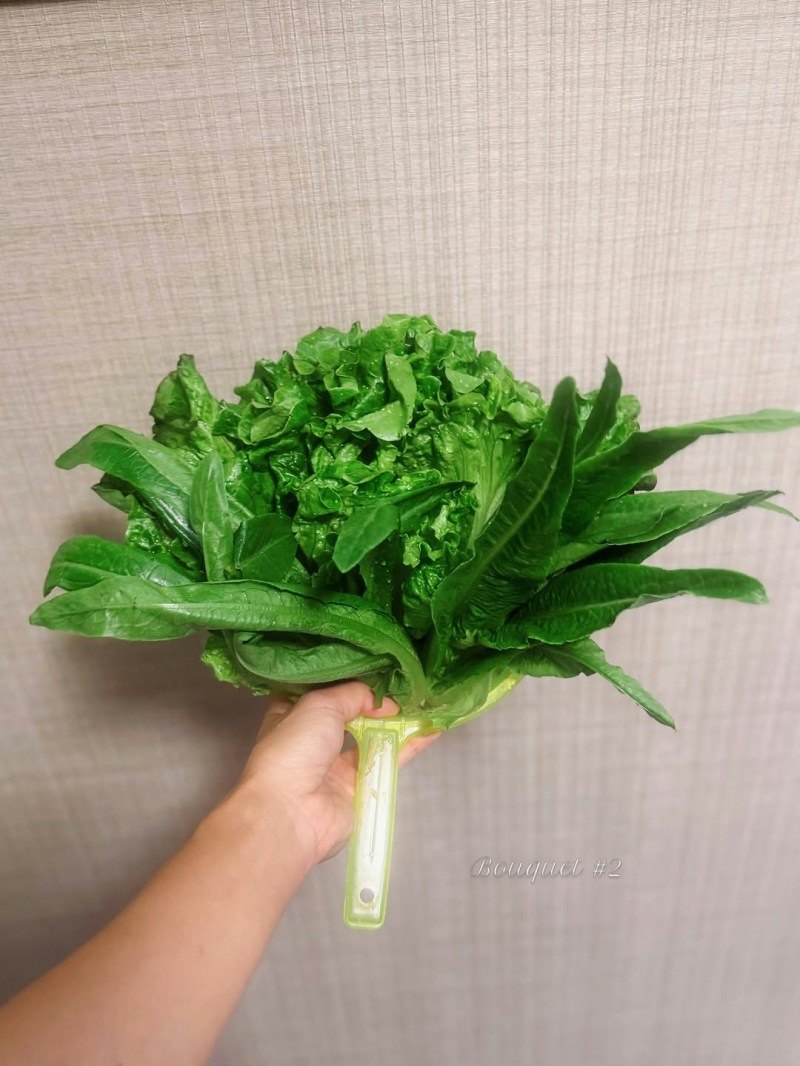一盆青菜当第二束花。（IG@jacquelinebwong）
